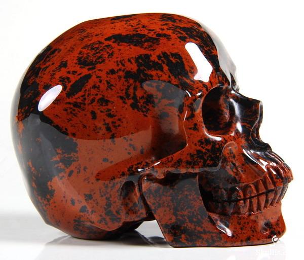 5.0" Mahogany Obsidian Carved Crystal Skull, Super Realistic 5.0" Mahogany Obsidian Carved Crystal Skull, Super Realistic