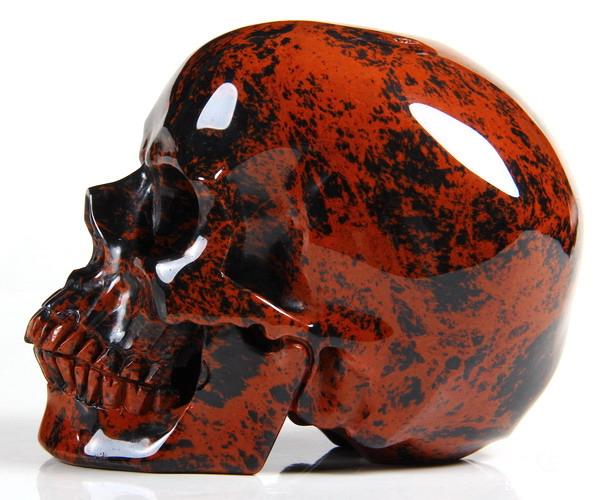 5.0" Mahogany Obsidian Carved Crystal Skull, Super Realistic 5.0" Mahogany Obsidian Carved Crystal Skull, Super Realistic