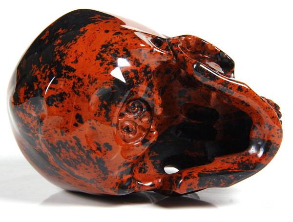 5.0" Mahogany Obsidian Carved Crystal Skull, Super Realistic 5.0" Mahogany Obsidian Carved Crystal Skull, Super Realistic