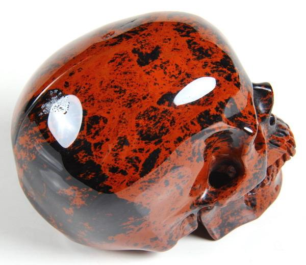 5.0" Mahogany Obsidian Carved Crystal Skull, Super Realistic 5.0" Mahogany Obsidian Carved Crystal Skull, Super Realistic