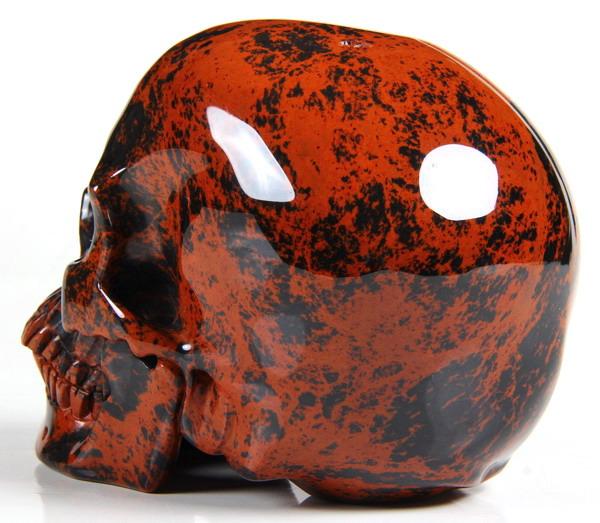 5.0" Mahogany Obsidian Carved Crystal Skull, Super Realistic 5.0" Mahogany Obsidian Carved Crystal Skull, Super Realistic