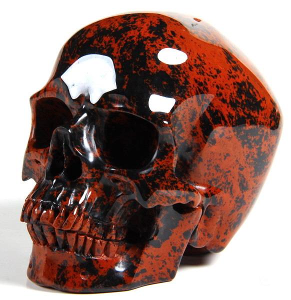 5.0" Mahogany Obsidian Carved Crystal Skull, Super Realistic 5.0" Mahogany Obsidian Carved Crystal Skull, Super Realistic