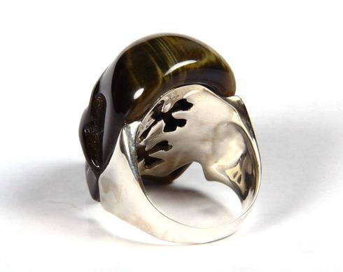 AMAZING FLASH Size 11, Tiger Eye Carved Crystal Skull Ring AMAZING FLASH Size 11, Tiger Eye Carved Crystal Skull Ring