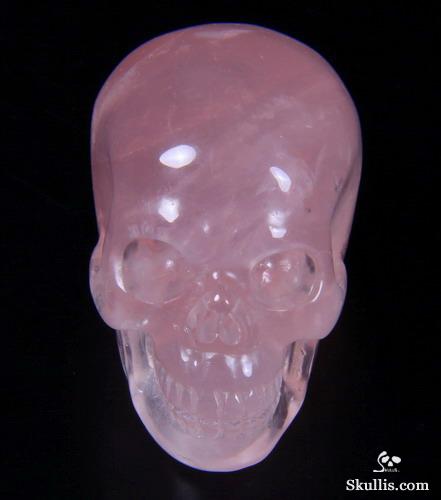 Clear 1.5" Rose Quartz rock Carved Crystal Skull, Realistic Clear 1.5" Rose Quartz rock Carved Crystal Skull, Realistic