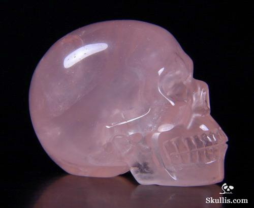 Clear 1.5" Rose Quartz rock Carved Crystal Skull, Realistic Clear 1.5" Rose Quartz rock Carved Crystal Skull, Realistic