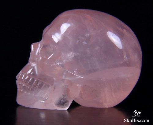 Clear 1.5" Rose Quartz rock Carved Crystal Skull, Realistic Clear 1.5" Rose Quartz rock Carved Crystal Skull, Realistic
