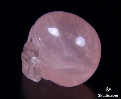 Clear 1.5" Rose Quartz rock Carved Crystal Skull, Realistic Clear 1.5" Rose Quartz rock Carved Crystal Skull, Realistic