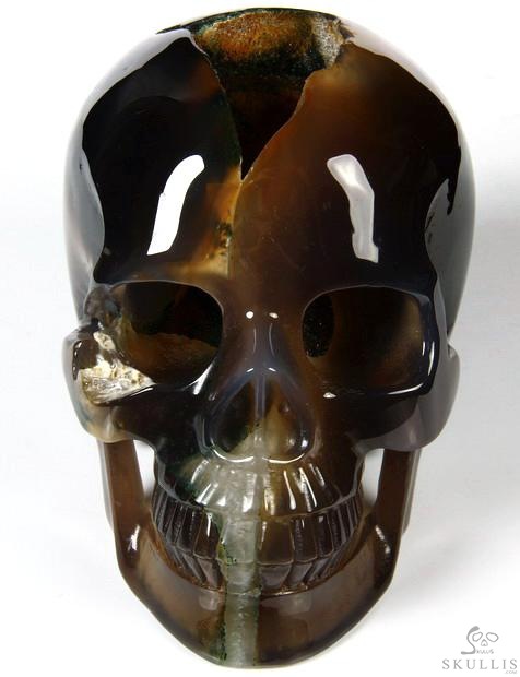 AMAZING UNIQUE HUGE GEODE 5.5" Agate Carved Crystal Skull AMAZING UNIQUE HUGE GEODE 5.5" Agate Carved Crystal Skull