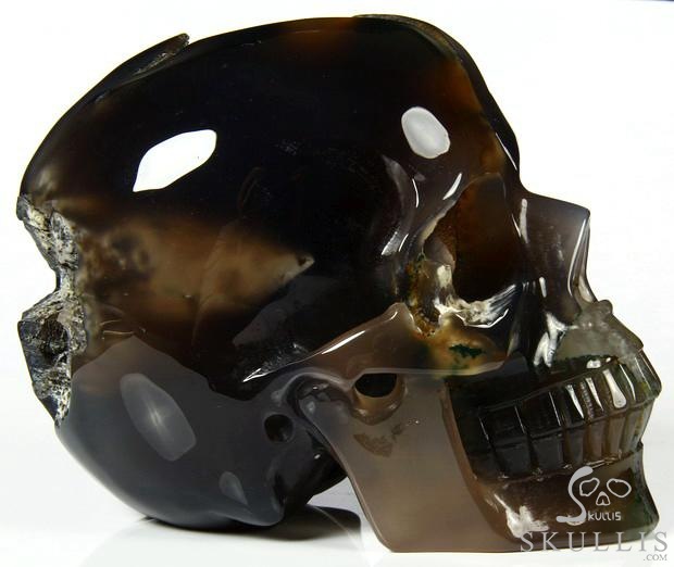 AMAZING UNIQUE HUGE GEODE 5.5" Agate Carved Crystal Skull AMAZING UNIQUE HUGE GEODE 5.5" Agate Carved Crystal Skull