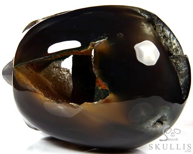 AMAZING UNIQUE HUGE GEODE 5.5" Agate Carved Crystal Skull AMAZING UNIQUE HUGE GEODE 5.5" Agate Carved Crystal Skull