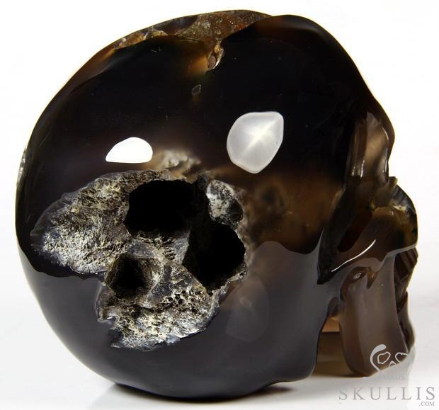 AMAZING UNIQUE HUGE GEODE 5.5" Agate Carved Crystal Skull AMAZING UNIQUE HUGE GEODE 5.5" Agate Carved Crystal Skull