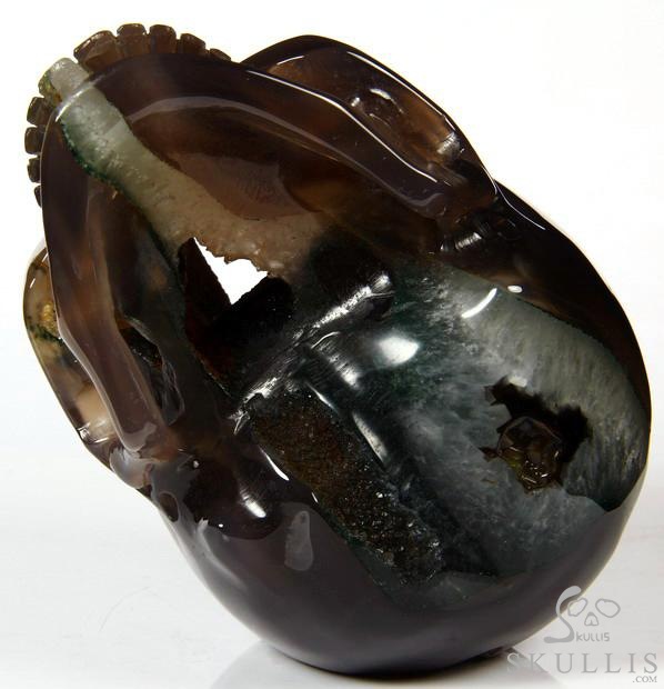 AMAZING UNIQUE HUGE GEODE 5.5" Agate Carved Crystal Skull AMAZING UNIQUE HUGE GEODE 5.5" Agate Carved Crystal Skull