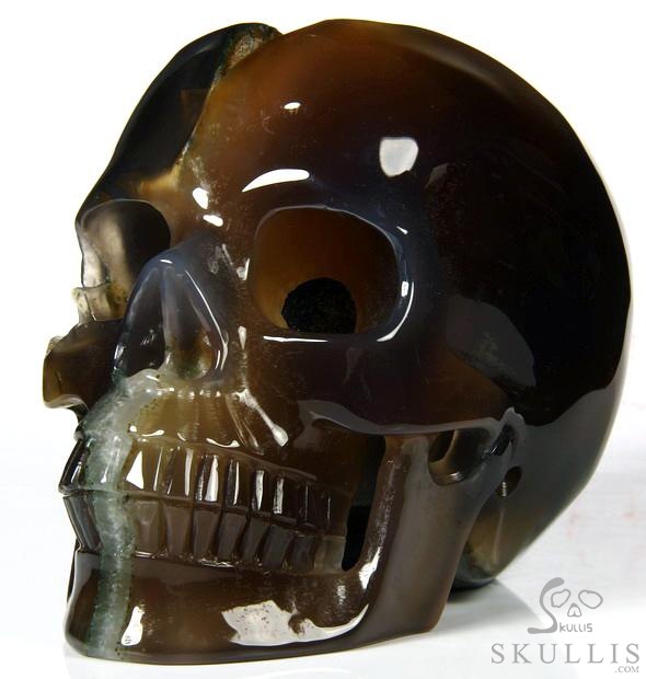 AMAZING UNIQUE HUGE GEODE 5.5" Agate Carved Crystal Skull AMAZING UNIQUE HUGE GEODE 5.5" Agate Carved Crystal Skull