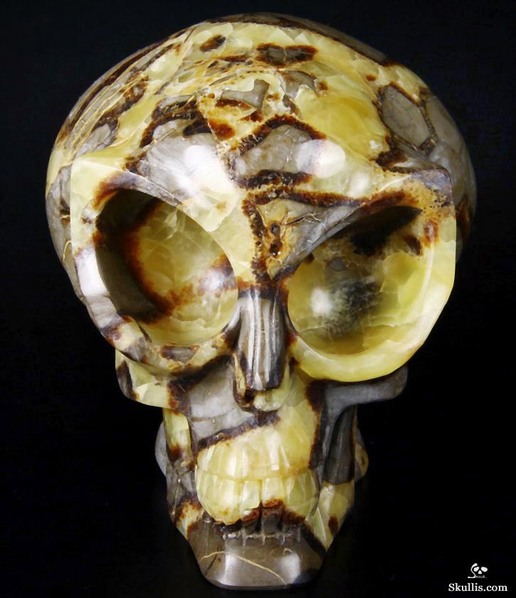 HUGE 5.5" Dragon Septarian Stone Carved Crystal Alien Skull HUGE 5.5" Dragon Septarian Stone Carved Crystal Alien Skull