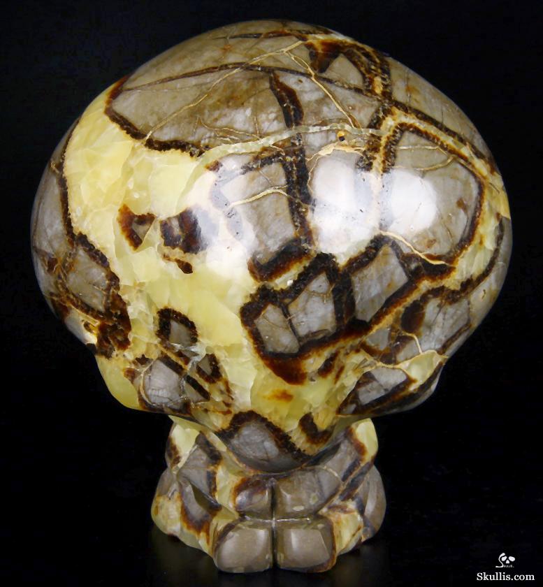 HUGE 5.5" Dragon Septarian Stone Carved Crystal Alien Skull HUGE 5.5" Dragon Septarian Stone Carved Crystal Alien Skull