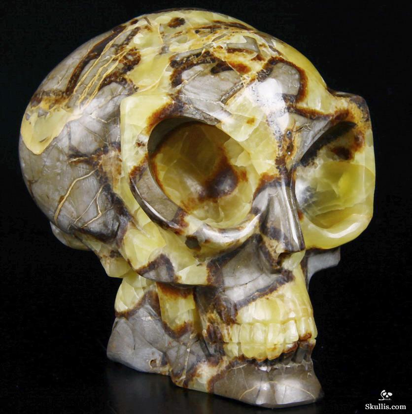 HUGE 5.5" Dragon Septarian Stone Carved Crystal Alien Skull HUGE 5.5" Dragon Septarian Stone Carved Crystal Alien Skull