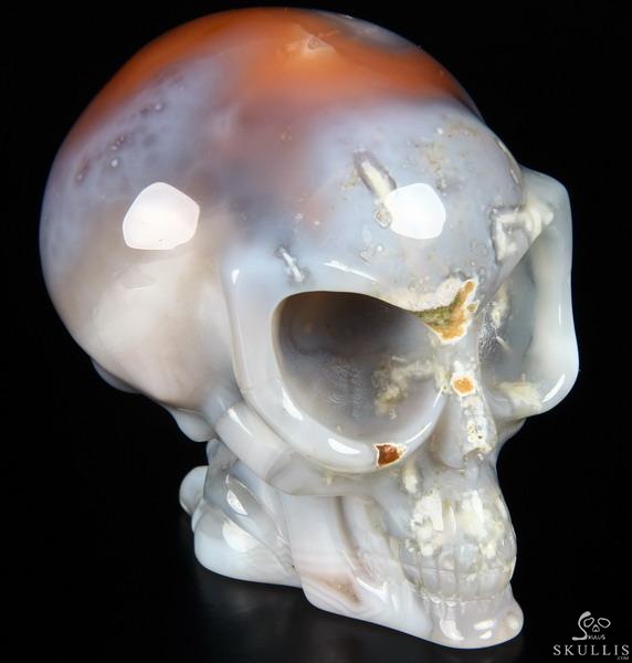Fine Gemstone Huge 3.1" Mozambique Agate Star Being Female Alien Crystal Skull Companion Hand Carved Gemstone Fine Art Sculpture, Reiki Healing Stone Statue Fine Gemstone Huge 3.1" Mozambique Agate Star Being Female Alien Crystal Skull Companion Hand Carved Gemstone Fine Art Sculpture, Reiki Healing Stone Statue