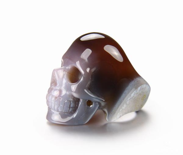 Size 7.5 Fine Gemstone Mozambique Agate Carved Crystal Skull Ring #4804491 Size 7.5 Fine Gemstone Mozambique Agate Carved Crystal Skull Ring #4804491