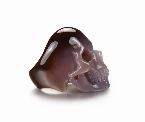 Size 7.5 Fine Gemstone Mozambique Agate Carved Crystal Skull Ring #4804491 Size 7.5 Fine Gemstone Mozambique Agate Carved Crystal Skull Ring #4804491