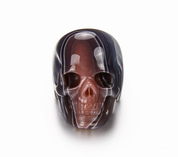 Size 9.5 Fine Gemstone 1.5" Mozambique Agate Carved Crystal Skull Ring #4804492 Size 9.5 Fine Gemstone 1.5" Mozambique Agate Carved Crystal Skull Ring #4804492