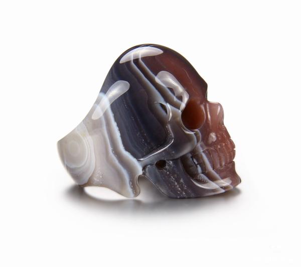 Size 9.5 Fine Gemstone 1.5" Mozambique Agate Carved Crystal Skull Ring #4804492 Size 9.5 Fine Gemstone 1.5" Mozambique Agate Carved Crystal Skull Ring #4804492