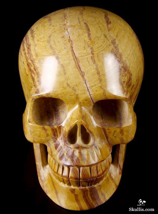 HUGE 5.5" Mongolian Banded Jasper Carved Crystal Skull, Realistic HUGE 5.5" Mongolian Banded Jasper Carved Crystal Skull, Realistic