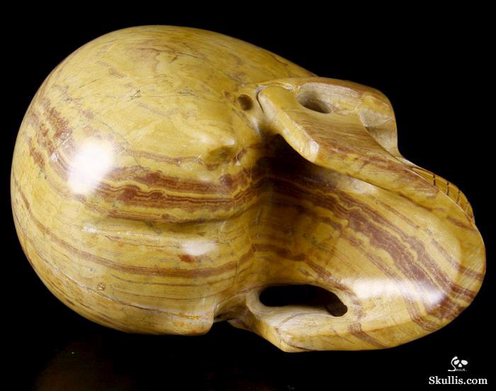 HUGE 5.5" Mongolian Banded Jasper Carved Crystal Skull, Realistic HUGE 5.5" Mongolian Banded Jasper Carved Crystal Skull, Realistic