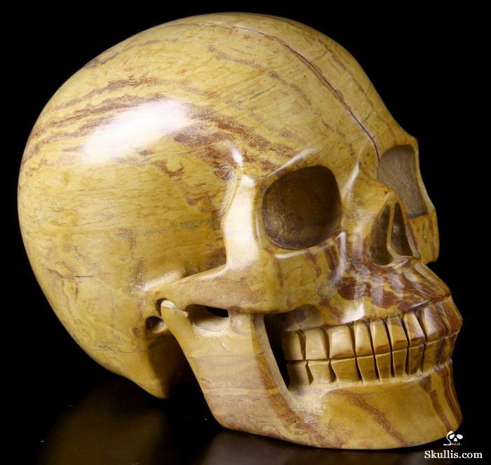 HUGE 5.5" Mongolian Banded Jasper Carved Crystal Skull, Realistic HUGE 5.5" Mongolian Banded Jasper Carved Crystal Skull, Realistic