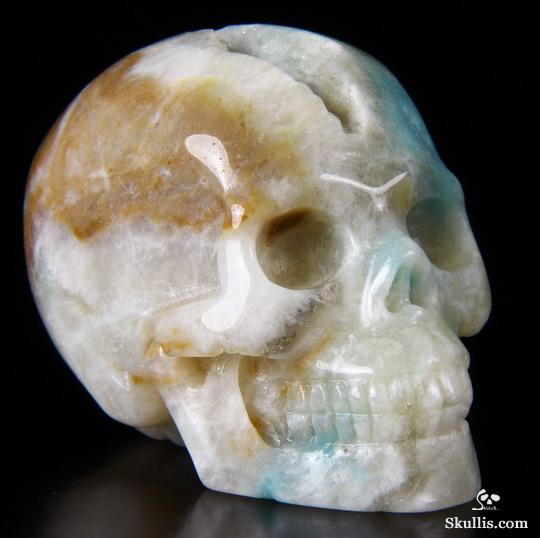 2.0" Chinese Amazonite Carved Crystal Skull, Realistic 2.0" Chinese Amazonite Carved Crystal Skull, Realistic