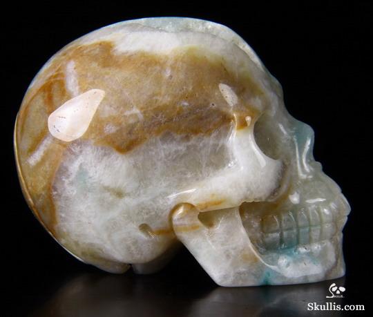 2.0" Chinese Amazonite Carved Crystal Skull, Realistic 2.0" Chinese Amazonite Carved Crystal Skull, Realistic