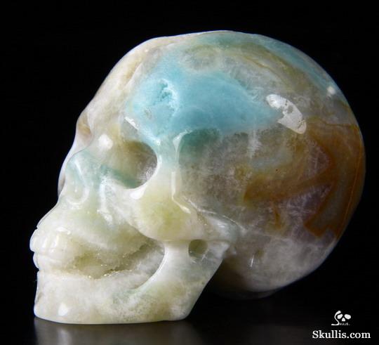 2.0" Chinese Amazonite Carved Crystal Skull, Realistic 2.0" Chinese Amazonite Carved Crystal Skull, Realistic