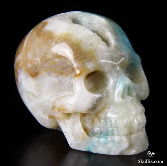2.0" Chinese Amazonite Carved Crystal Skull, Realistic 2.0" Chinese Amazonite Carved Crystal Skull, Realistic