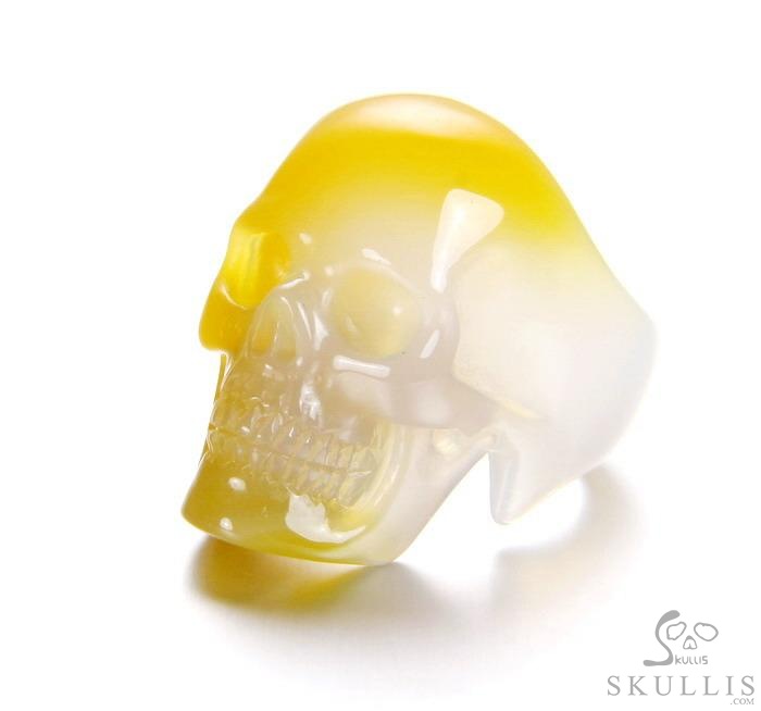The Poetic Dreamer - US size 10 Agate Hand Carved Crystal Skull Ring, Crystal Healing Skull Jewelry, for Women & Men The Poetic Dreamer - US size 10 Agate Hand Carved Crystal Skull Ring, Crystal Healing Skull Jewelry, for Women & Men
