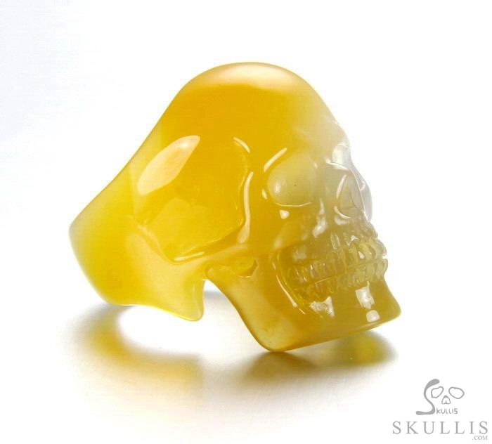 The Poetic Dreamer - US size 10 Agate Hand Carved Crystal Skull Ring, Crystal Healing Skull Jewelry, for Women & Men The Poetic Dreamer - US size 10 Agate Hand Carved Crystal Skull Ring, Crystal Healing Skull Jewelry, for Women & Men