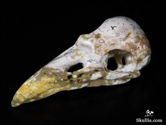 Ocean Jasper Carved Crystal Raven Skull Pendant Ocean Jasper Carved Crystal Raven Skull Pendant