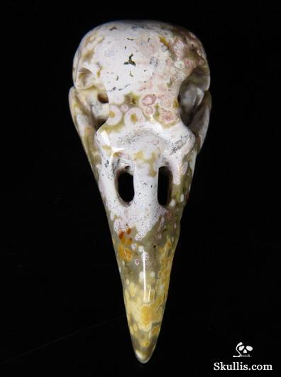 Ocean Jasper Carved Crystal Raven Skull Pendant Ocean Jasper Carved Crystal Raven Skull Pendant