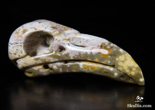 Ocean Jasper Carved Crystal Raven Skull Pendant Ocean Jasper Carved Crystal Raven Skull Pendant