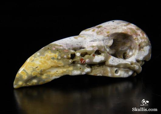 Ocean Jasper Carved Crystal Raven Skull Pendant Ocean Jasper Carved Crystal Raven Skull Pendant