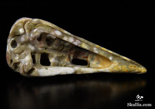 Ocean Jasper Carved Crystal Raven Skull Pendant Ocean Jasper Carved Crystal Raven Skull Pendant