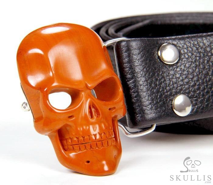 The Vanguard Buckle - Red Jasper Hand Carved Crystal Skull Buckle, Crystal Healing Skull Jewelry, for Women & Men The Vanguard Buckle - Red Jasper Hand Carved Crystal Skull Buckle, Crystal Healing Skull Jewelry, for Women & Men