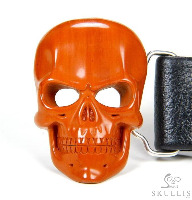 The Vanguard Buckle - Red Jasper Hand Carved Crystal Skull Buckle, Crystal Healing Skull Jewelry, for Women & Men The Vanguard Buckle - Red Jasper Hand Carved Crystal Skull Buckle, Crystal Healing Skull Jewelry, for Women & Men