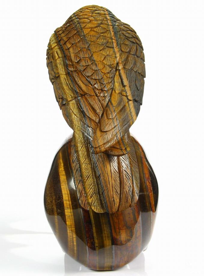 Amazing Flash Gemstone Huge 6.7" Gold Tiger Eye Carved Crystal Skull with Raven Sculpture Amazing Flash Gemstone Huge 6.7" Gold Tiger Eye Carved Crystal Skull with Raven Sculpture