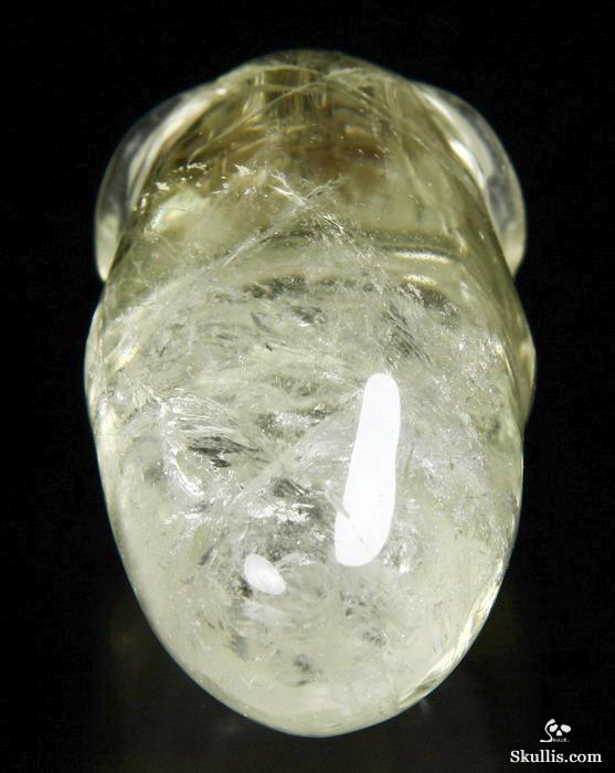 Clear 3.3" Citrine Carved Elongated Mayan Alien Crystal Skull Clear 3.3" Citrine Carved Elongated Mayan Alien Crystal Skull