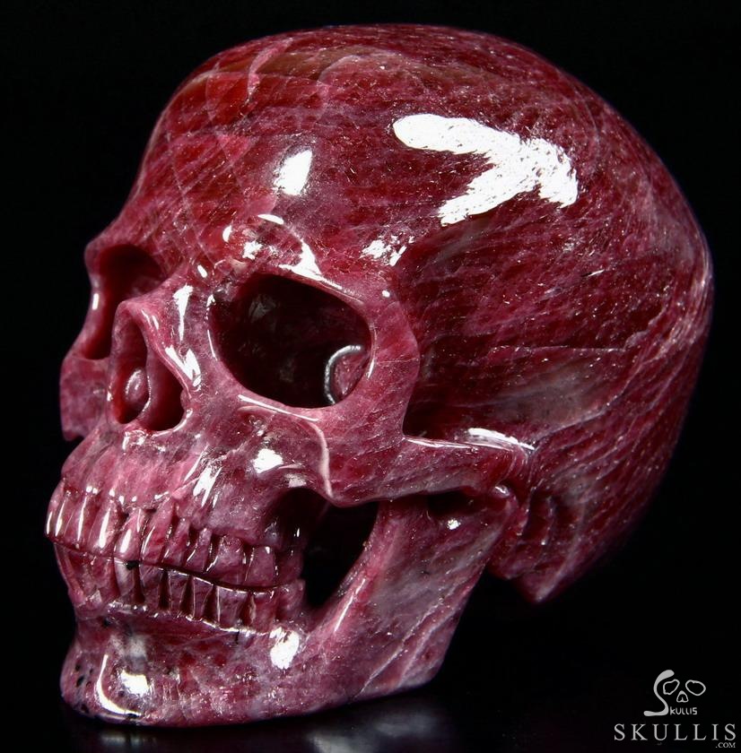 AMAZING Gemstone Huge 4.1" Ruby Carved Crystal Skull, Super Realistic AMAZING Gemstone Huge 4.1" Ruby Carved Crystal Skull, Super Realistic