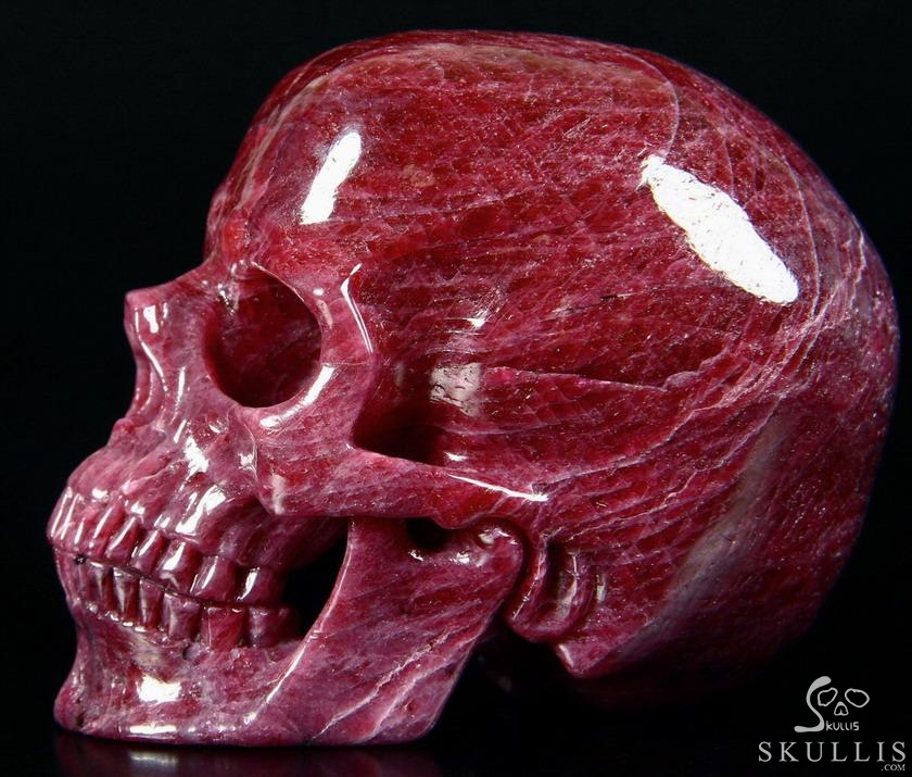 AMAZING Gemstone Huge 4.1" Ruby Carved Crystal Skull, Super Realistic AMAZING Gemstone Huge 4.1" Ruby Carved Crystal Skull, Super Realistic