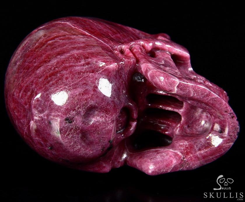 AMAZING Gemstone Huge 4.1" Ruby Carved Crystal Skull, Super Realistic AMAZING Gemstone Huge 4.1" Ruby Carved Crystal Skull, Super Realistic