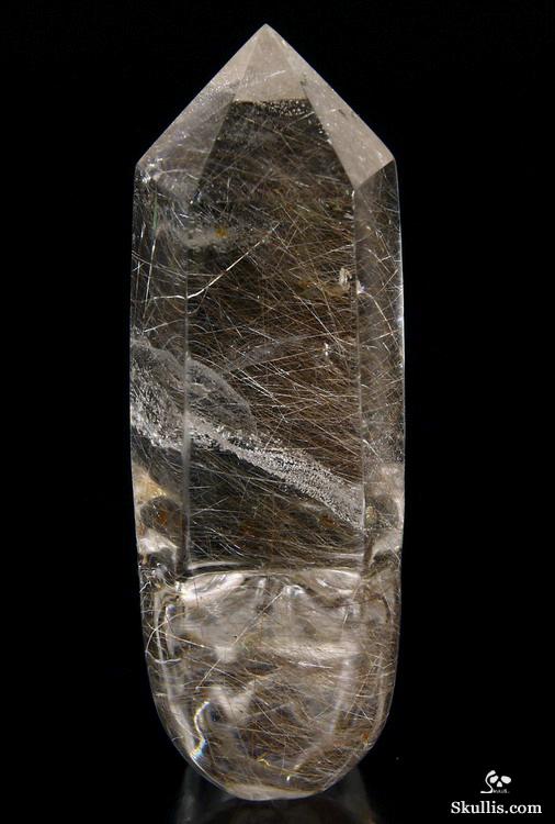 Gemstone 4.1" Rutilated Quartz Rock Crystal Carved Crystal Skull, Wand/Point Gemstone 4.1" Rutilated Quartz Rock Crystal Carved Crystal Skull, Wand/Point