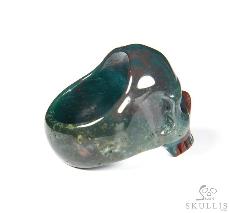 Jawless Skull Ring - US size 8 Bloodstone Hand Carved Crystal Skull Ring, Crytstal Healing Skull Jewelry, for Women & Men Jawless Skull Ring - US size 8 Bloodstone Hand Carved Crystal Skull Ring, Crytstal Healing Skull Jewelry, for Women & Men