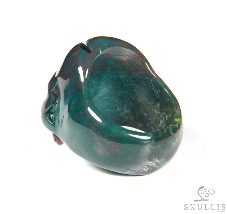 Jawless Skull Ring - US size 8 Bloodstone Hand Carved Crystal Skull Ring, Crytstal Healing Skull Jewelry, for Women & Men Jawless Skull Ring - US size 8 Bloodstone Hand Carved Crystal Skull Ring, Crytstal Healing Skull Jewelry, for Women & Men