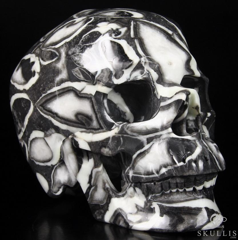 Lifesized 7.4" Sea Shell Marble Carved Crystal Skull, Super Realistic Lifesized 7.4" Sea Shell Marble Carved Crystal Skull, Super Realistic